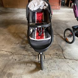 Used kids stroller and jumperoo