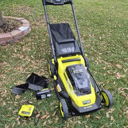 Ryobi 40volt Push Mower Battery And Charger Include Like New