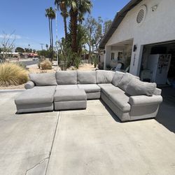 Three Piece Gray Sectional Couch 