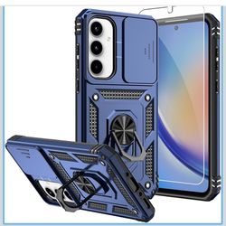 for Samsung Galaxy A35 5G Case,with Screen Protectors and Camera Cover,[Military Grade] 16ft.Drop Tested Cover with Magnetic Kickstand Protective Case