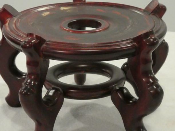 Set of 2 Oriental Rosewood Plant Stand Or Vase Stand