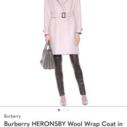 Burberry Heronsby Wool Wrap Coat in Pale Orchid 