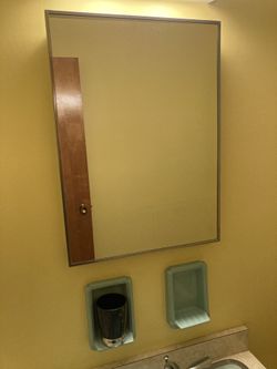 Medicine Cabinet with Mirror:  22” L x 16” W