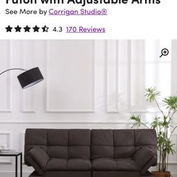 Jackqulin 71" Convertible Futon with Adjustable Arms