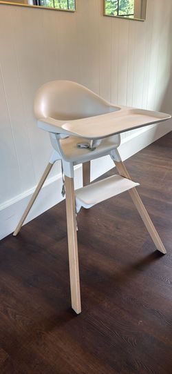 Stokke Clikk High Chair, White - All-in-One High Chair with Tray + Harness