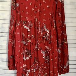 Red Floral Dress, Large