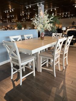 White 7pc Counter Height Dining Room Set