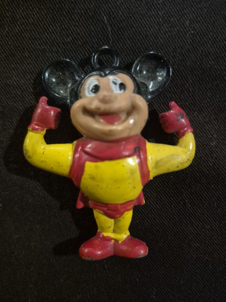 Vintage 1980 Mighty Mouse PVC Hanging Toy Figure Viacom Int'l Imperial