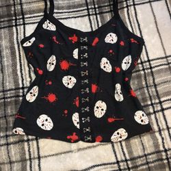 Black and red Jason corset top
