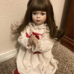 Praying Porcelain Christmas Doll