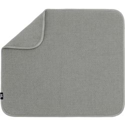 S&T INC. Dish Drying Mat, 16” x 18”, Absorbent Microfiber Kitchen Counter Mat, Dish Drying Pad for Dishes, Utensils, Pots and Pans, Large, Grey