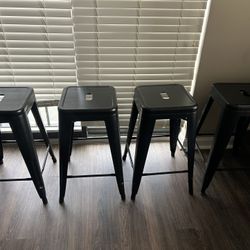 4 Metal Bar Stools (Counter Height)