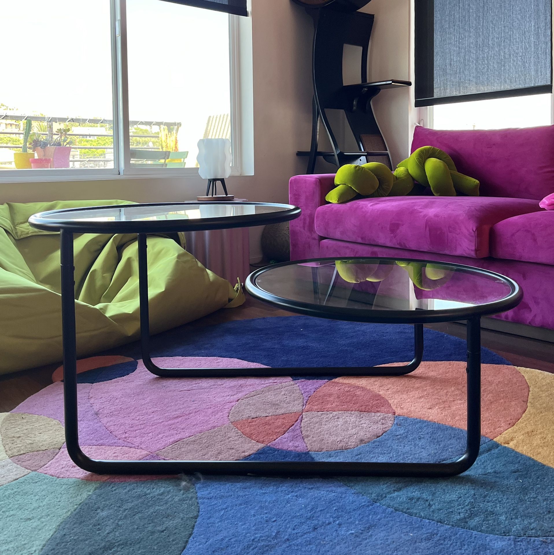 Urban Outfitters Selene Tiered Round Glass Coffee Table