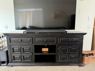 Black Wood Media Console / TV Stand – 71” - $150 OBO