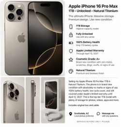 iphone 16 Pro Max 1TB