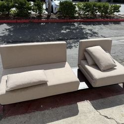 Modern Beige Modular Convertible Sofa Set