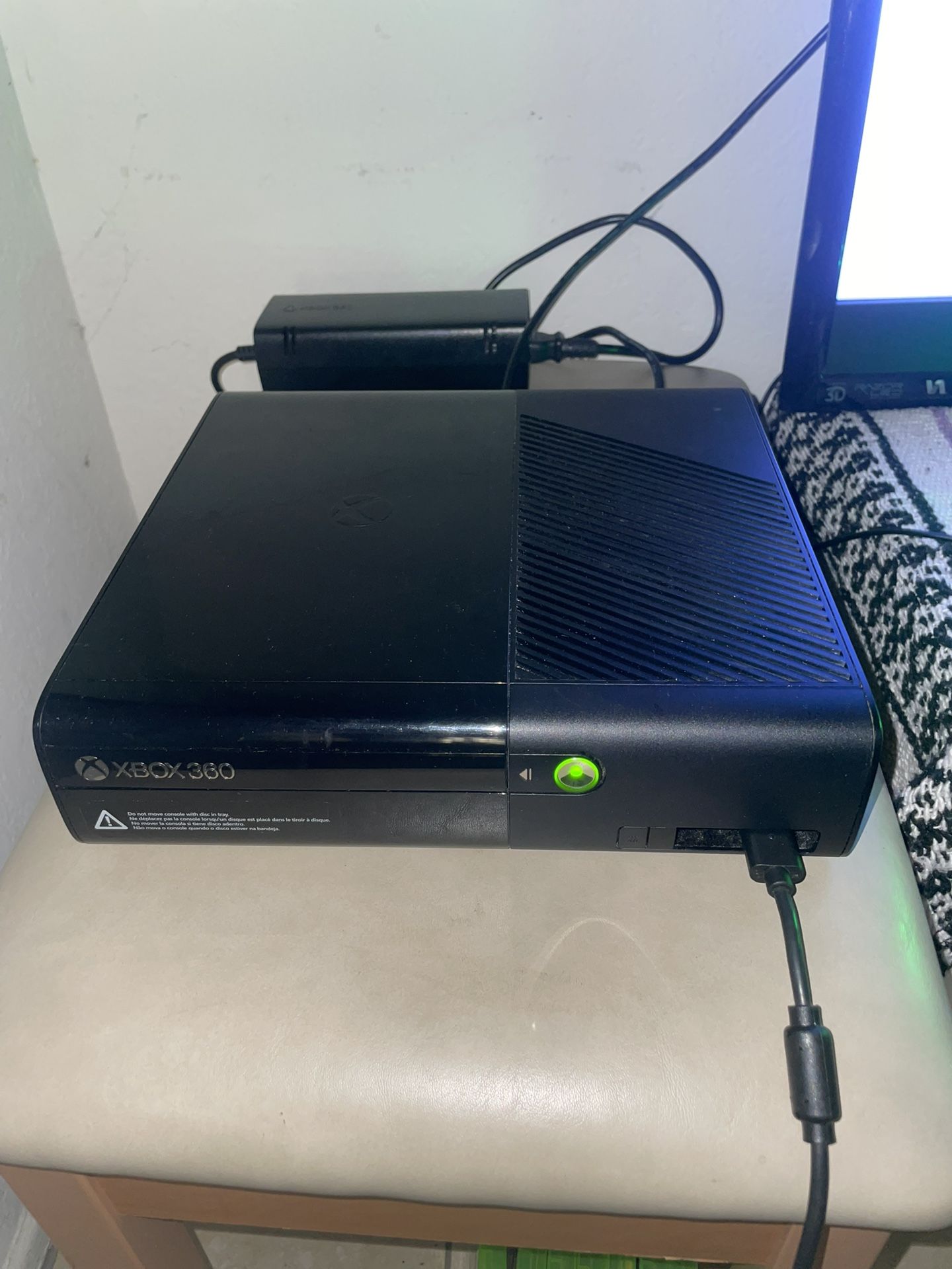 Xbox 360 with all games, 500GB memory block, cables, controller, & Kinetic