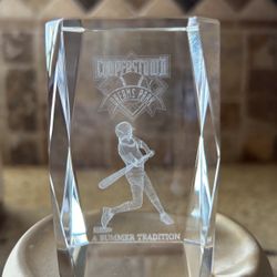 Cooperstown Dreams Park Laser Etched Baseball Player In Glass