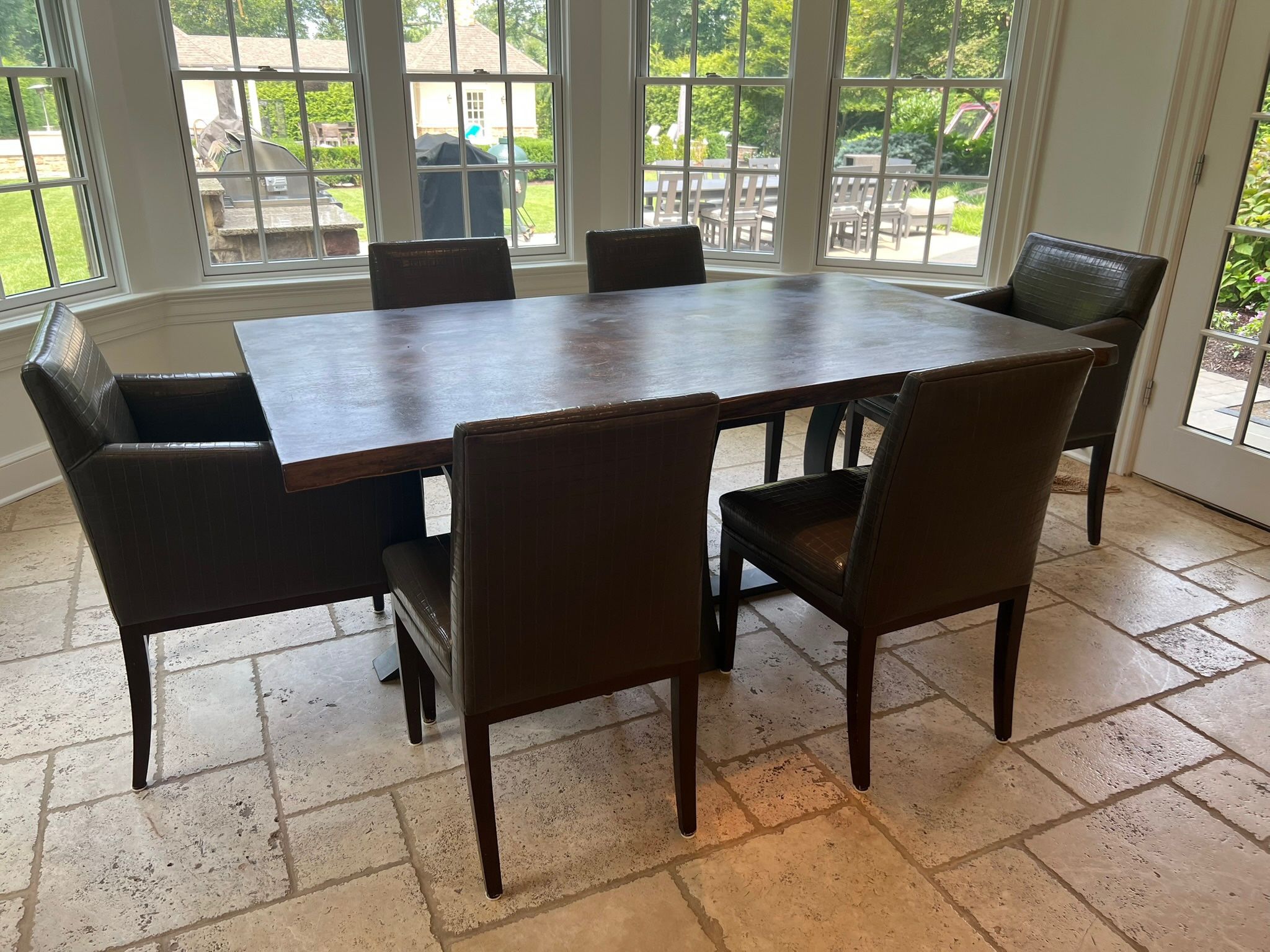 Live Edge Table with Iron Base (chairs Not Included)