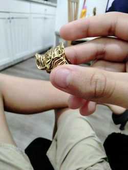 Dog Head Gold Stainless Steel 