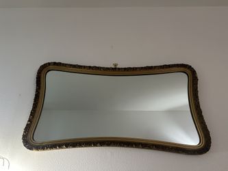 Vintage Ornate Gold Wall Mirror – 39” Wide
