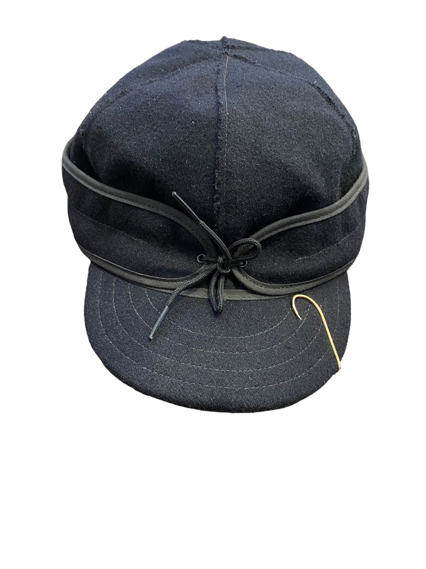 Stormy Kromer Cap Size 7 5/8 Black Recycled Wool Hat Embroidered Logo