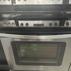 5 Burner Stainless Glass Top Stove 