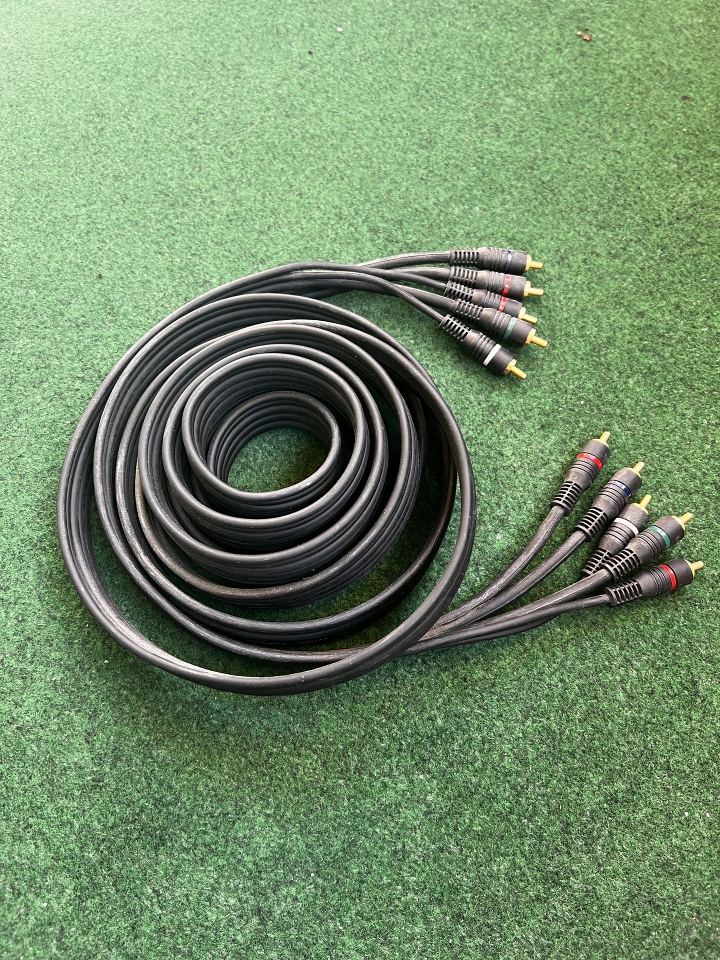 WOER 6ft 5-Channel Male to Male RCA Cable for Car or Home Audio