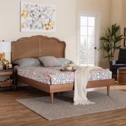 New Mid Century Modern Boho King Size Platform Bed