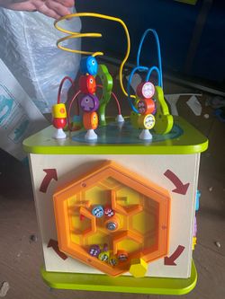 Wooden activity cube