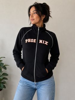 Vintage Y2K Phoenix Suns PHX Track Jacket Full Zip Black Womens Large