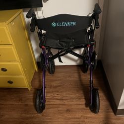 Elenker Heavy Duty Wide All Terrain Walker Wheelchair Combo