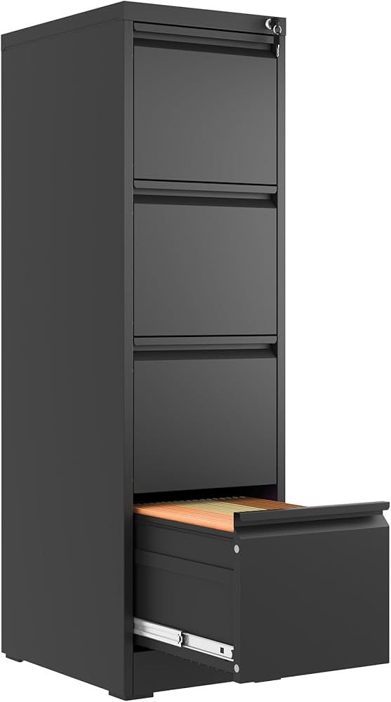 N-4 Drawer File Cabinet with Lock,Metal Vertical Filing Cabinets for Home Office,Heavy Duty File Storage Cabinet for Letter/Legal/A4/F4 Size File,Asse