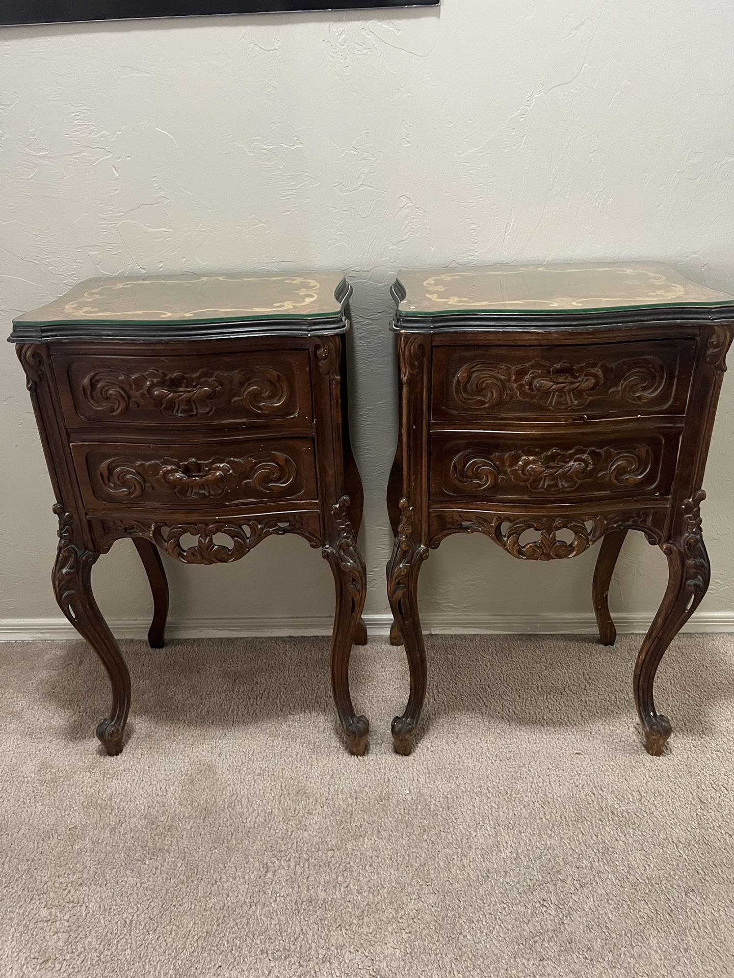 2 Antique French End Tables