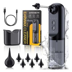Ear Wax Removal, 4 Pressure Settings Electric Ear Irrigation System, Electric Ear Wax Removal with IPX7 Waterproof,6 Nozzles,1 Cleaning Basin,USB Rech