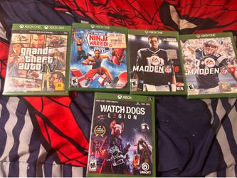 Xbox Games Bundle (GTA IV, Watch Dogs, Madden) + Controller