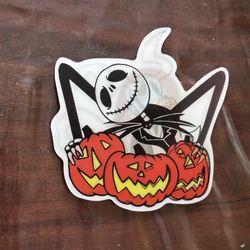 JACK SKELLINGTON, SALLY, AND ZERO 3D LENTICULAR MOTION CAR STICKER NEW