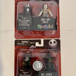 RARE 2016 Nightmare Before Christmas Minimates Series 3 Toys R Us 4 Figure Jack Skellington Sally Lot
