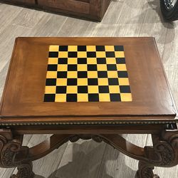carved reversible stool chess/checkers table $550 OBO