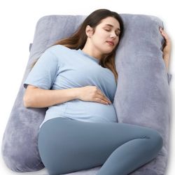 Momcozy Pregnancy Pillows for Sleeping, U Shaped Full Body Maternity Pillow with Removable Cover - Support for Back, Legs, Belly, HIPS for Pregnant Wo