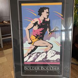 BolderBOULDER 1987 10K Race Vintage Framed Poster 