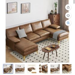 Faux Leather Sectional