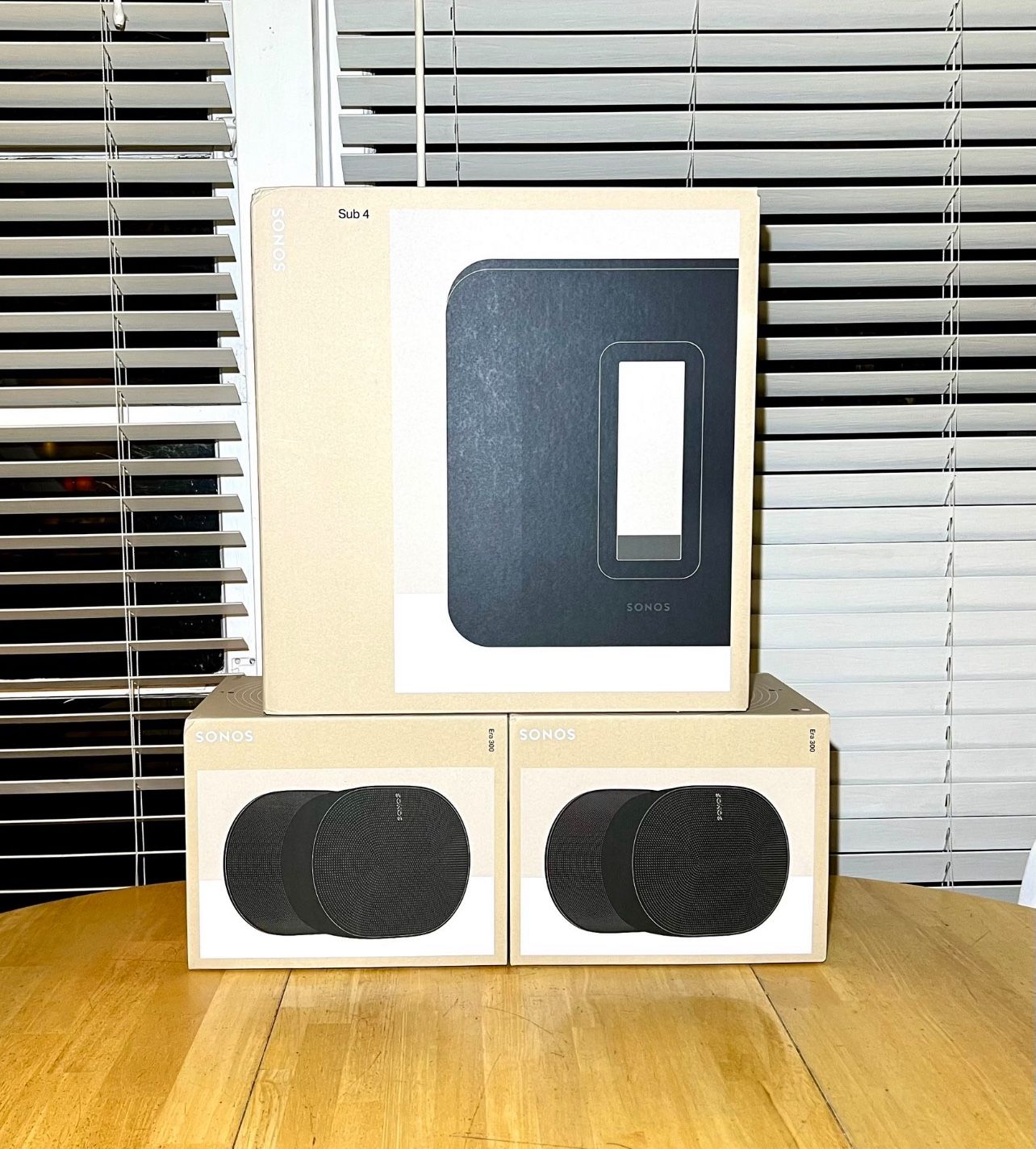 Sonos Ultimate Home Theater Completion Set Includes Sonos Sub 4 and pair of Sonos Era 300 speakers (Black) Brand New Sealed. Includes The Warranty.