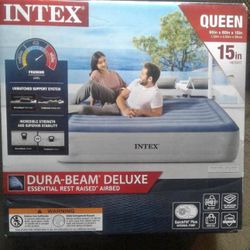 QUEEN DURA-BEAM DELUXE ESSENTIAL  REST RAISED AIRBED 15 INCHES IN HEIGHTH 60in×80inch×15in