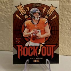 Bo Nix 2024 Panini Absolute Rock Out #RO-BNX Denver Broncos