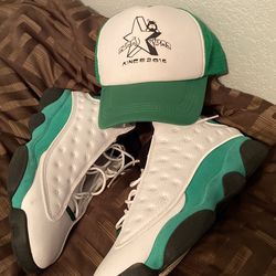 Jordan 13 Lucky Greens Size 10 Wit The Hat