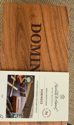 Brass Color Dominoes With Wood Container