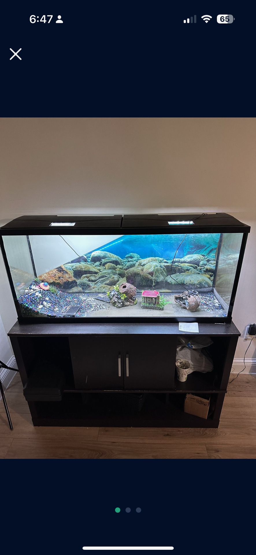 55 GALLON FISH TANK AQUARIUM WITH STAND FOR SALE