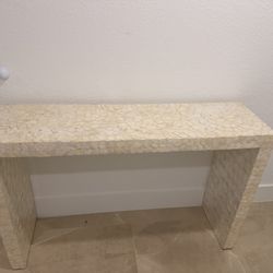 Capiz shell console table 