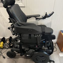 Black Permobil F3 Rehab Power Chair - Tilt, Recline, Power Legs  For Rightsided  Paralysis